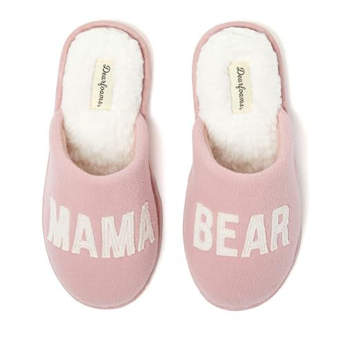 Dearfoams Women's Gifts for Mom Cute Cozy Mothers Day Mama Bear Slipper