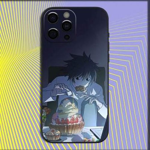 L Lawliet D-Death N-NoteS Phone Case Compatible With 16,15,14,13,12,11,Pro,X,XS,Max,XR,Plus,Mini Soft Black Cover, Cover Compatible With 17 Pro Max