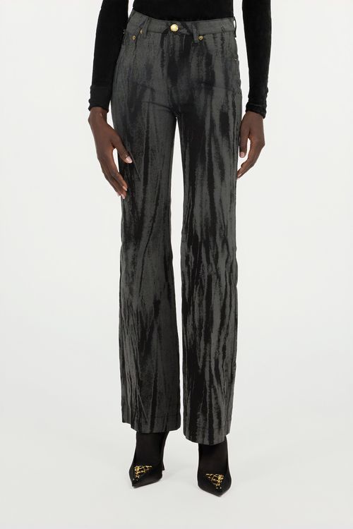 Black Denim Jeans With A Streak Effect