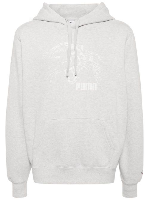 X NOAH graphic-print hoodie - Grey