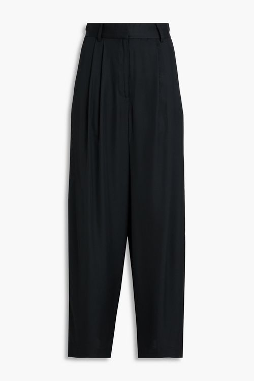 Piscali pleated satin tapered pants - Black - DE 44