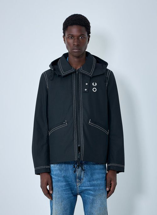 Contrast Stitch Hooded Jacket