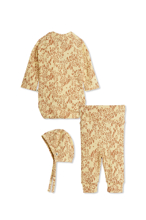 Mini Rodini Set: Bodysuit And Hat, Unisex, Beige