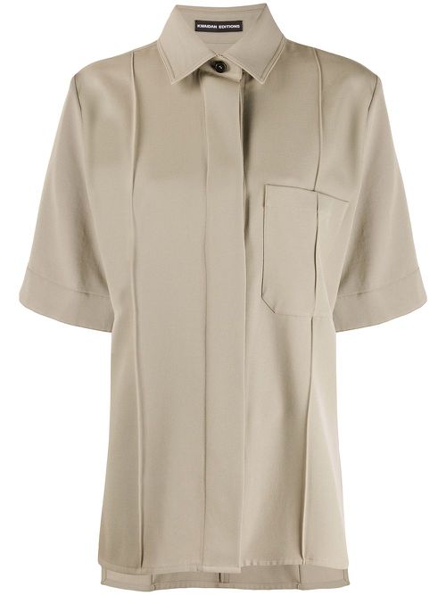 Oversized short sleeved shirt - Neutrals