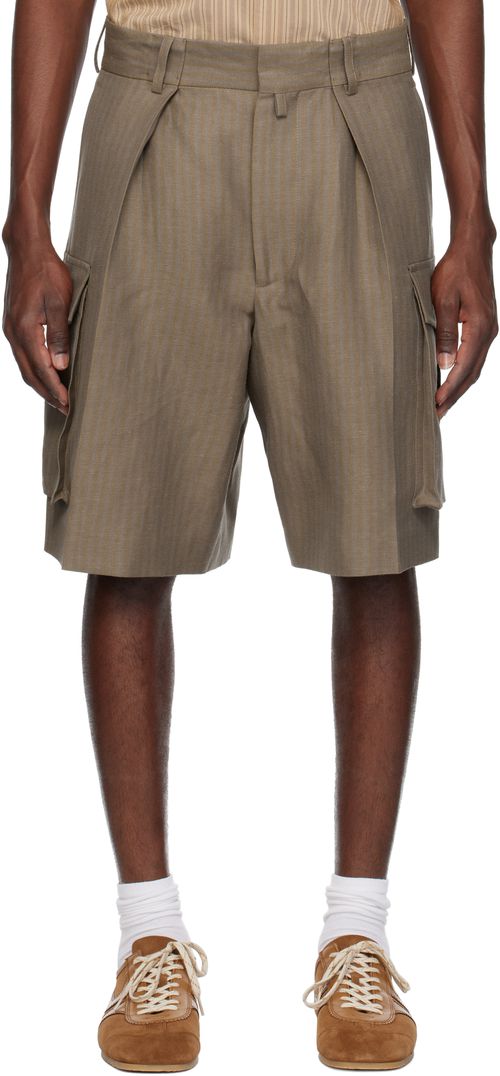 Dries Van Noten Brown Pleated Shorts