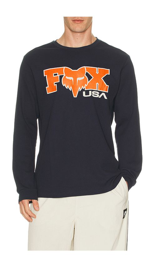 Fox Racing Circa 74 Thermal Long Sleeve Tee in Navy. M. Also in S, L, XL/1X