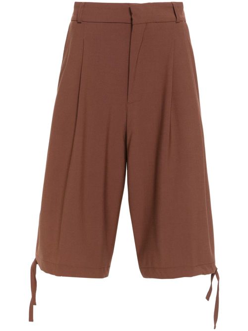 Pleat-detail shorts - Brown
