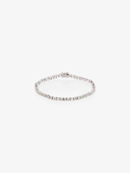 18K White Gold Diamond Mini Tennis Bracelet - Women's - 18kt White Gold/White Diamond