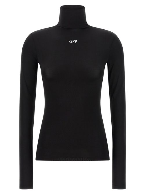 Logo-Embroidered Turtleneck — Black