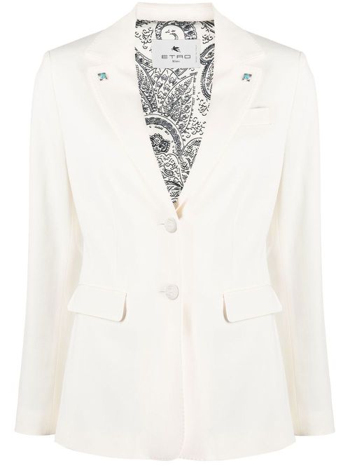 Single-breasted blazer - Neutrals