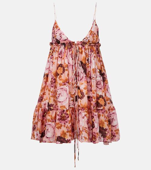 Chloé Floral silk minidress