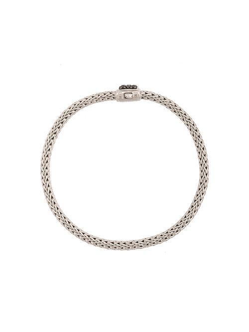 Classic Chain 5mm black sapphire pavé bracelet - Silver