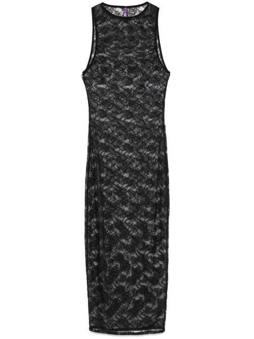 Chantilly-lace midi dress - Black