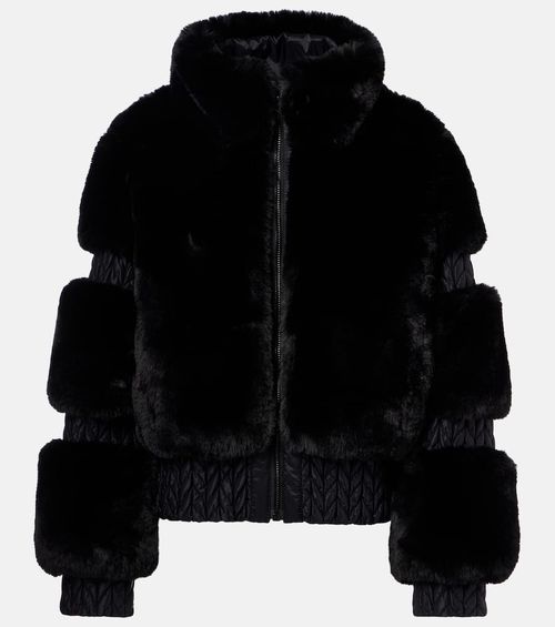 Furry faux fur ski jacket