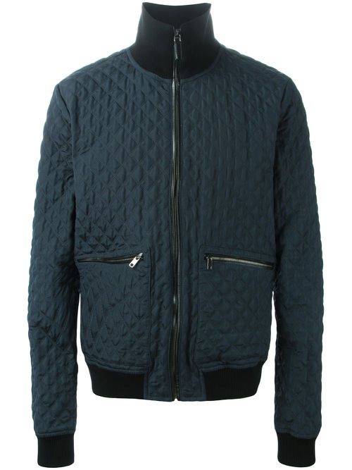 Dolce & Gabbana quilted bomber jacket - Blue