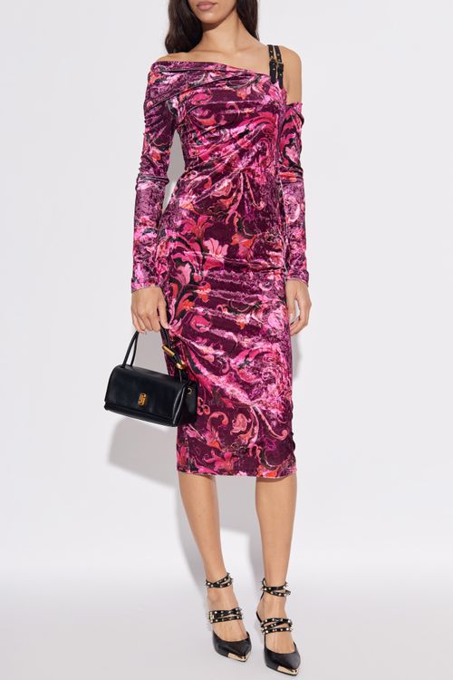 Dress With Pattern, Women's, Pink