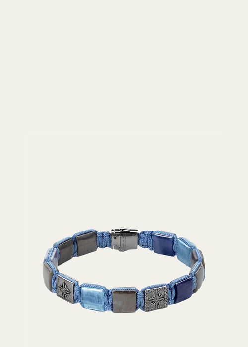 Men's Lock 18k Gold Bead Bracelet