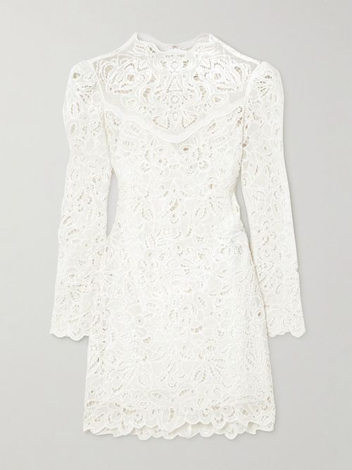 Daphne Broderie Anglaise Ramie Mini Dress - White