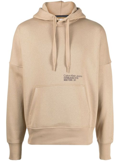 Layered Address Hwk drawstring hoodie - Neutrals