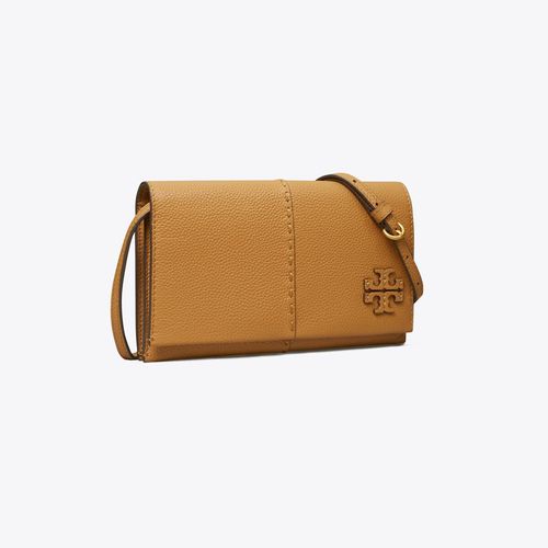 Tory Burch Women's McGraw Wallet Crossbody Bag, Tiramisu, Tan, One Size