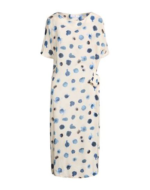 Woman Midi dress Beige Size 10 Viscose