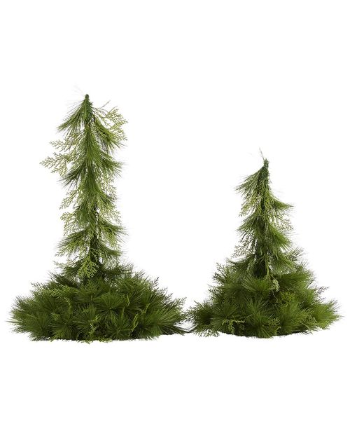 Set of 2 24In. & 36In. Table Top/Hanging Artificial Christmas  Decor