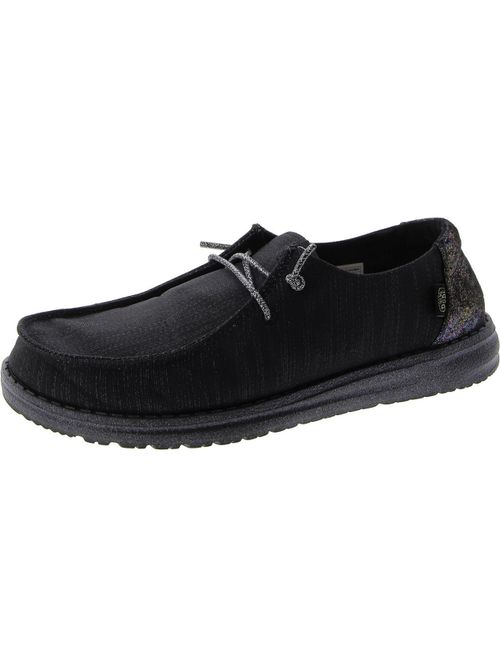 Wendy Glitter Womens Slip On Moc Toe Loafers