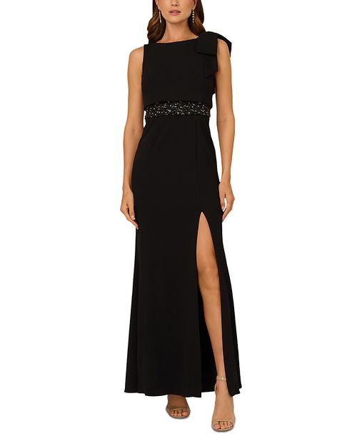 Adrianna Papell | Beaded Crepe Popover Dress | Realry
