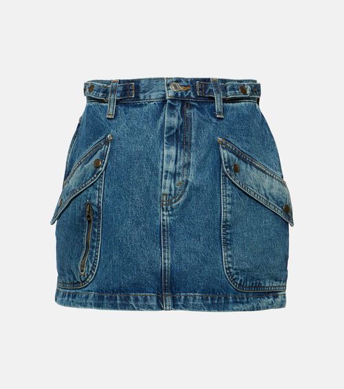 Racer denim miniskirt