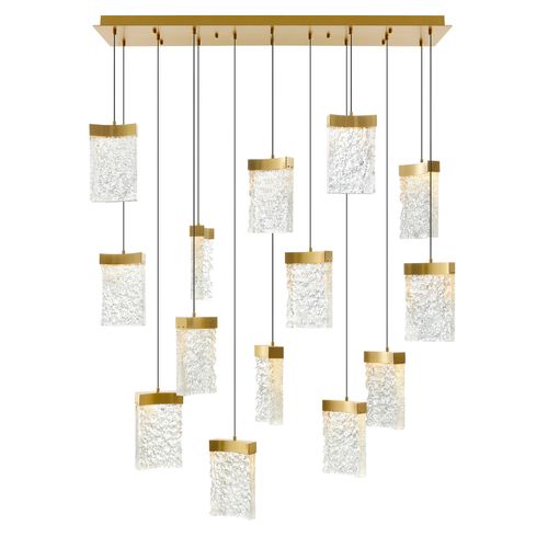 Brass LED Chandelier from the Lava Collection