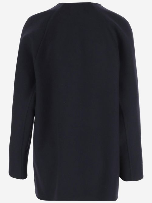 Wool-Cashmere Blend Cardigan — Navy