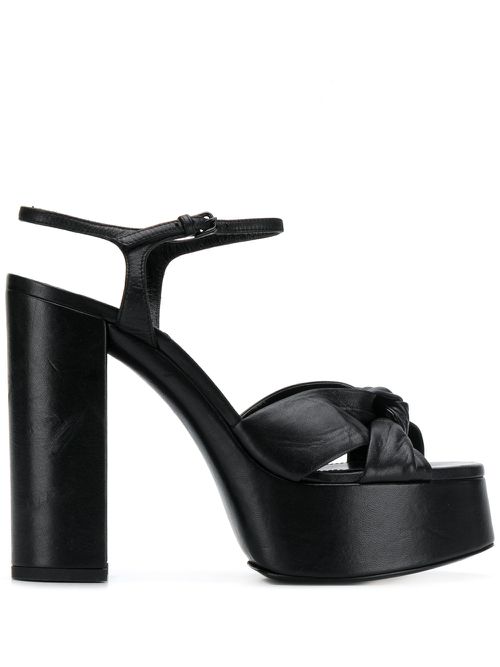Knot detail 145mm platform sandals - Black