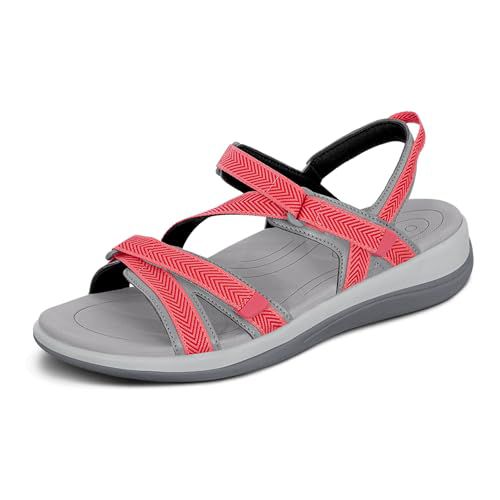 Orthofeet Women's Orthopedic Lake Adjustable Water-Friendly Sandal, Leopard