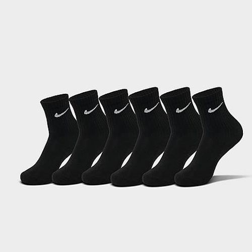 Little Kids Dri-Fit Crew Socks (6-Pack) in Black