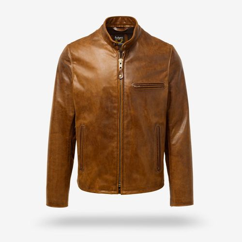 Schott N. Y.C. X Café Racer 2.0 Leather Jacket in Nutmeg