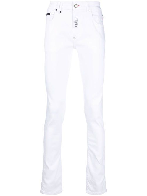 Skinny mid-rise jeans - White