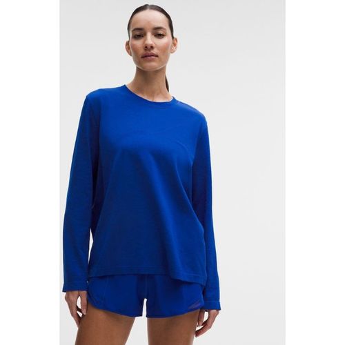Lululemon – Women's Swiftly Relaxed Long-Sleeve Shirt Hip Length – Color Blue