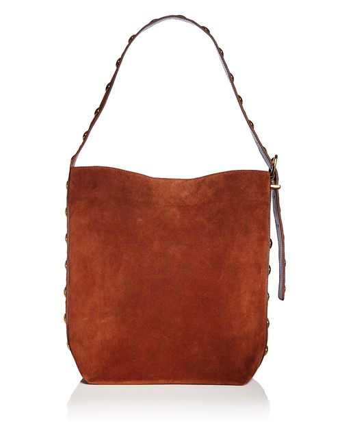 The Essentials Studded Suede Bucket Tote
