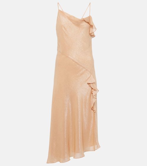 Bias Cami Lurex® twill slip dress