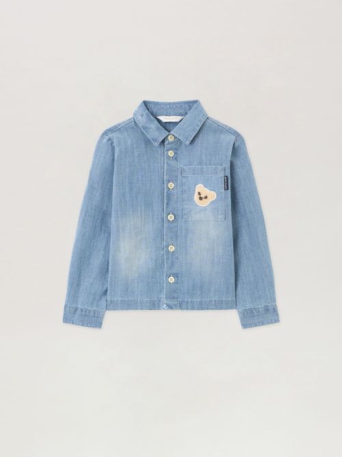 Patch Logo Chambray Shirt Kids  Celeste/light Blue