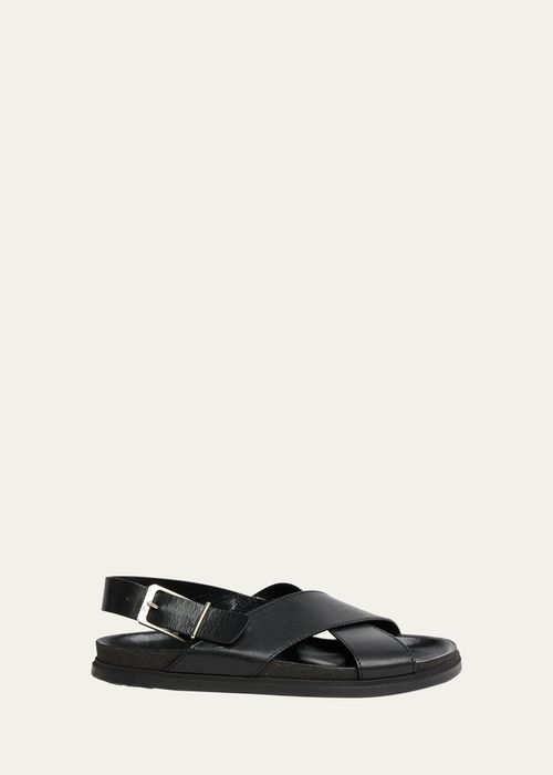 Leather Crisscross Slingback Sandals