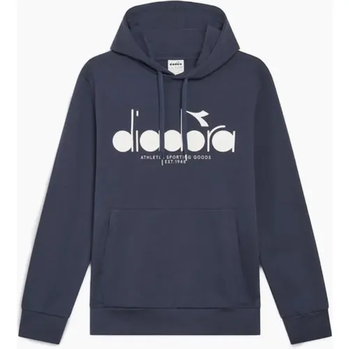 Men's Diadora Logo Blue Denim Hoodie