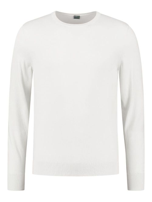Fedeli long-sleeve crew-neck sweater - White