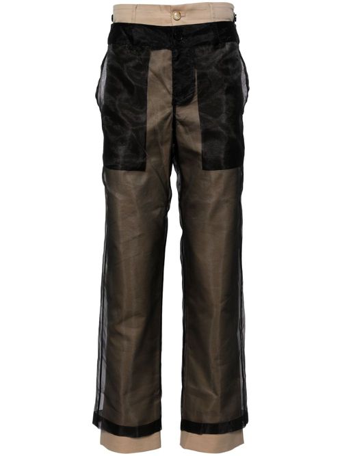 Reversible layered trousers - Black
