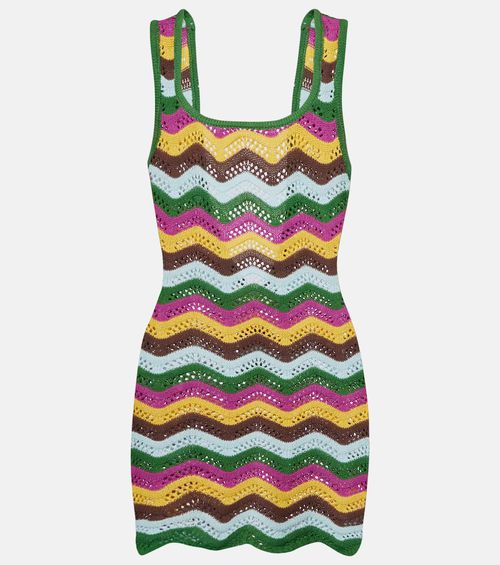 Lindsay striped crochet minidress