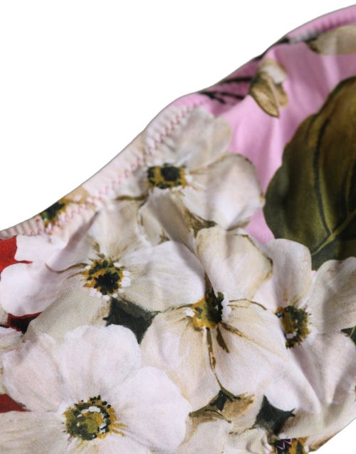 Floral Print Bandeau Bikini Top — Pink