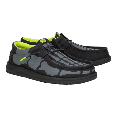 Hey Dude Men's Wally Skeleton Feet Black/White