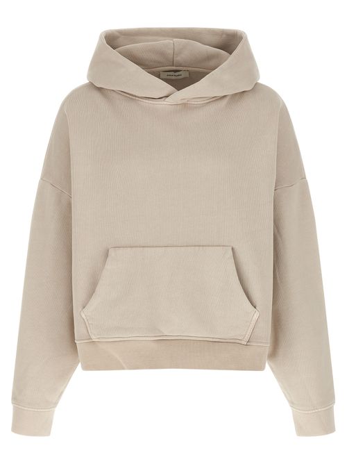 Heavy Hoodie Beige Cotton Sweatshirt - Men