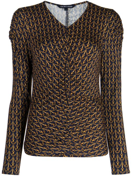 Neeta monogram top - Blue