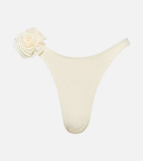 Appliqué high-leg bikini bottoms